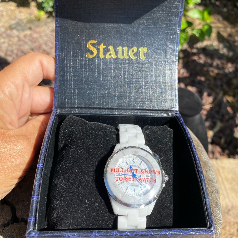 Women's Stauer White Ceramic Watch
